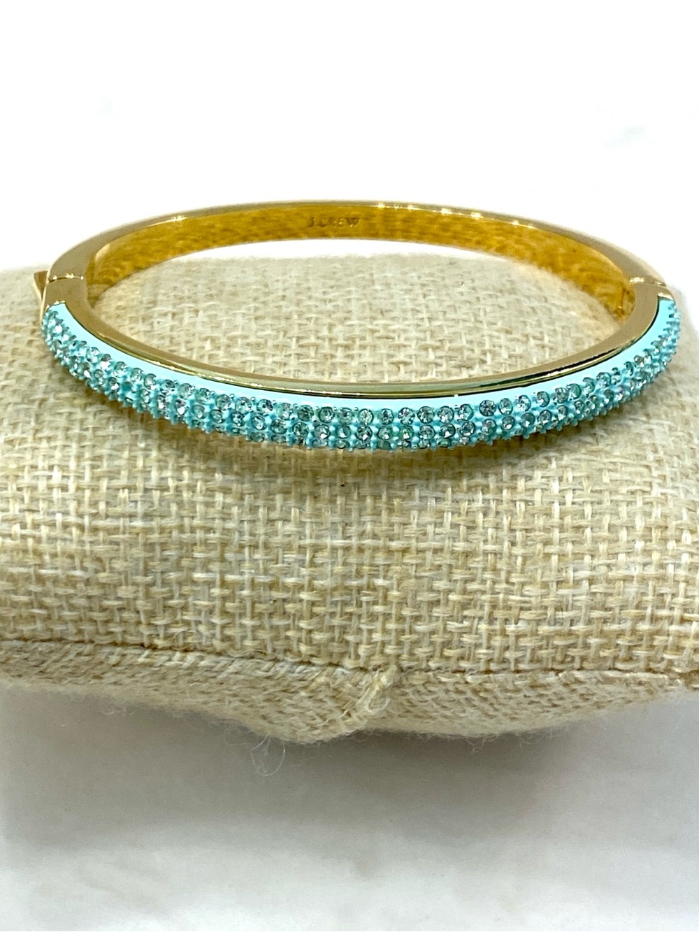 J. Crew Gold-Tone Bangle with Aqua Stones